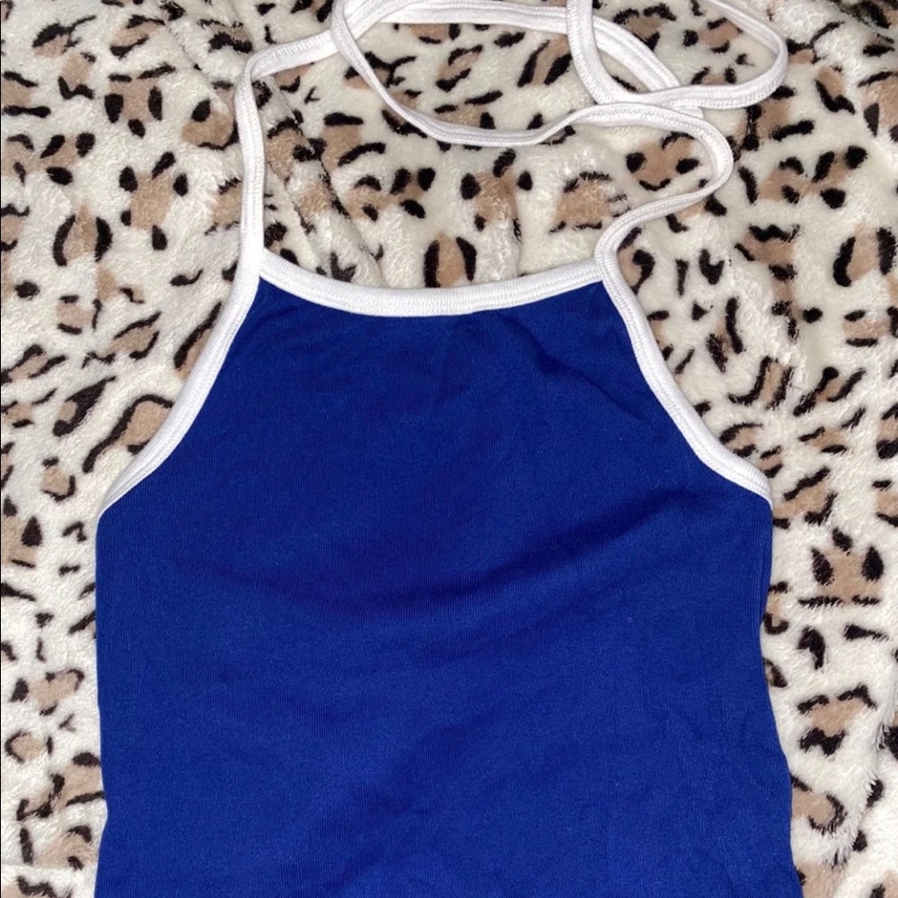 Blue halter top